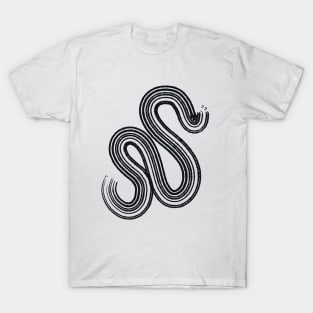 Minimalist black and white charcoal curve sketch T-Shirt